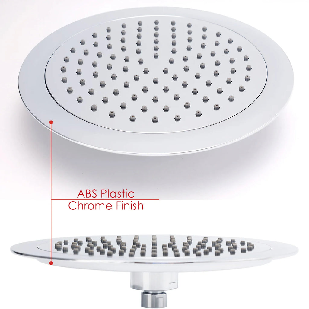 Chrome 9" Rain Shower with Adjustable Sliding Rail