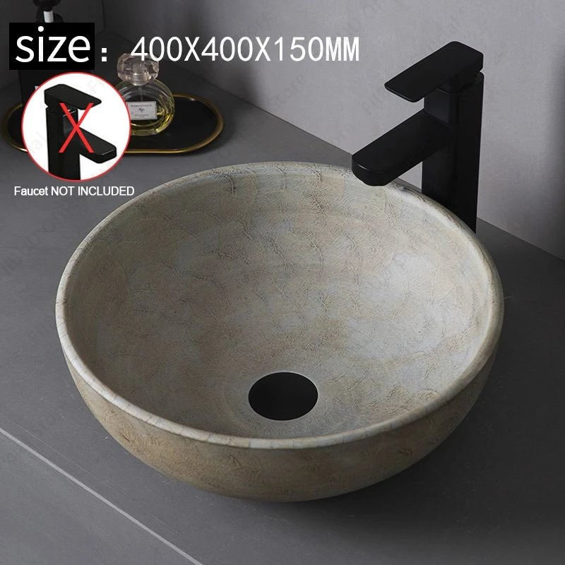 Oval Ceramic Vessel Sink – Above Counter Bathroom Basin