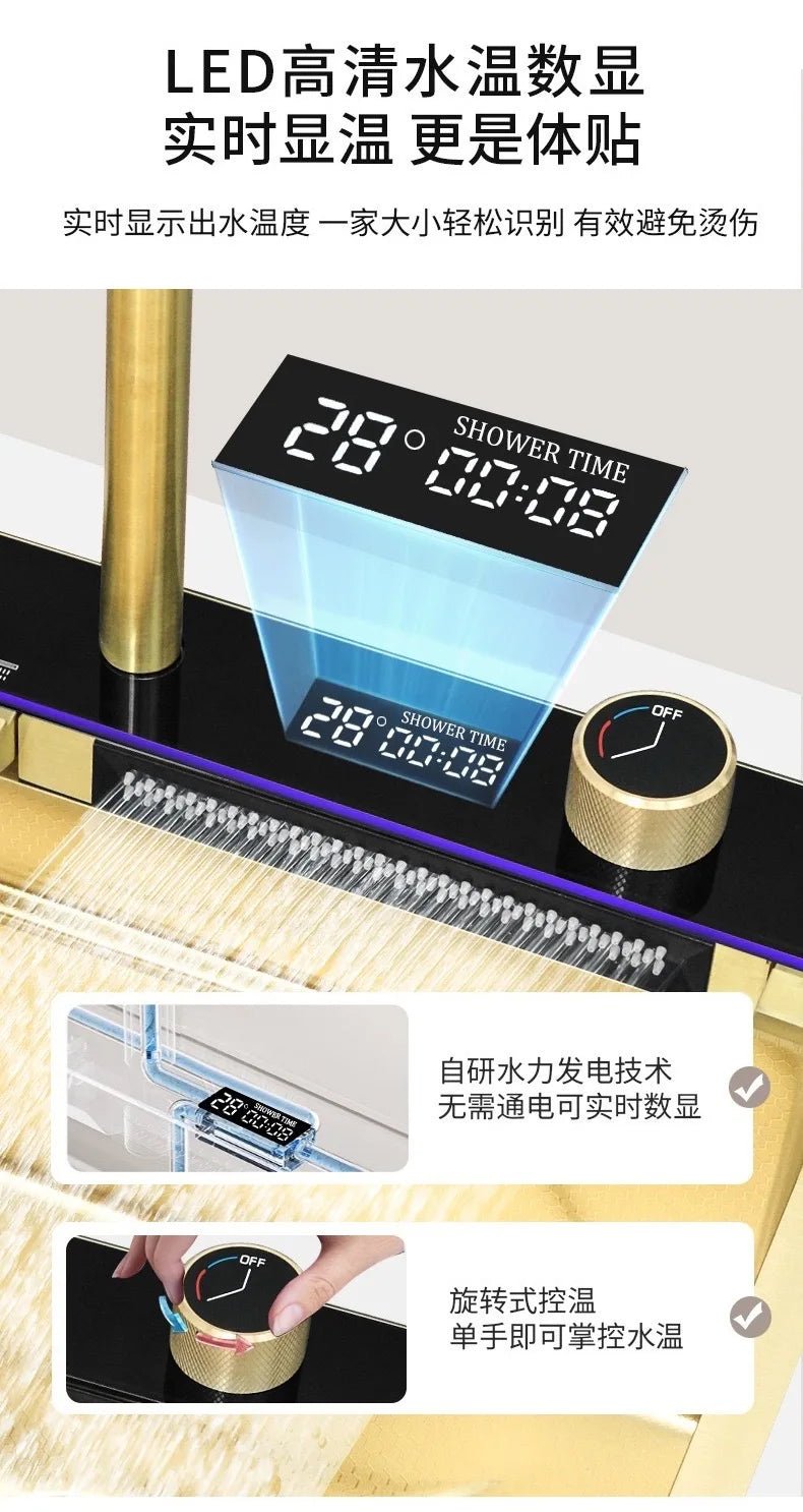 Stainless Steel Kitchen Sink – Digital Display & Ambient Light