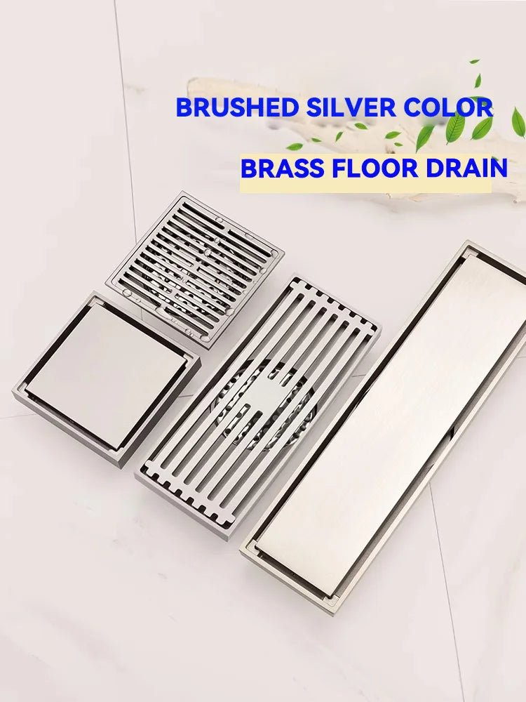 Brushed Nickel Invisible Strip Floor Drain