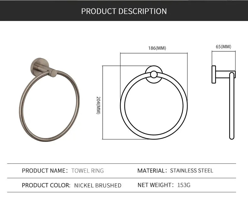 Brushed Stainless Steel Bathroom Hardware Set