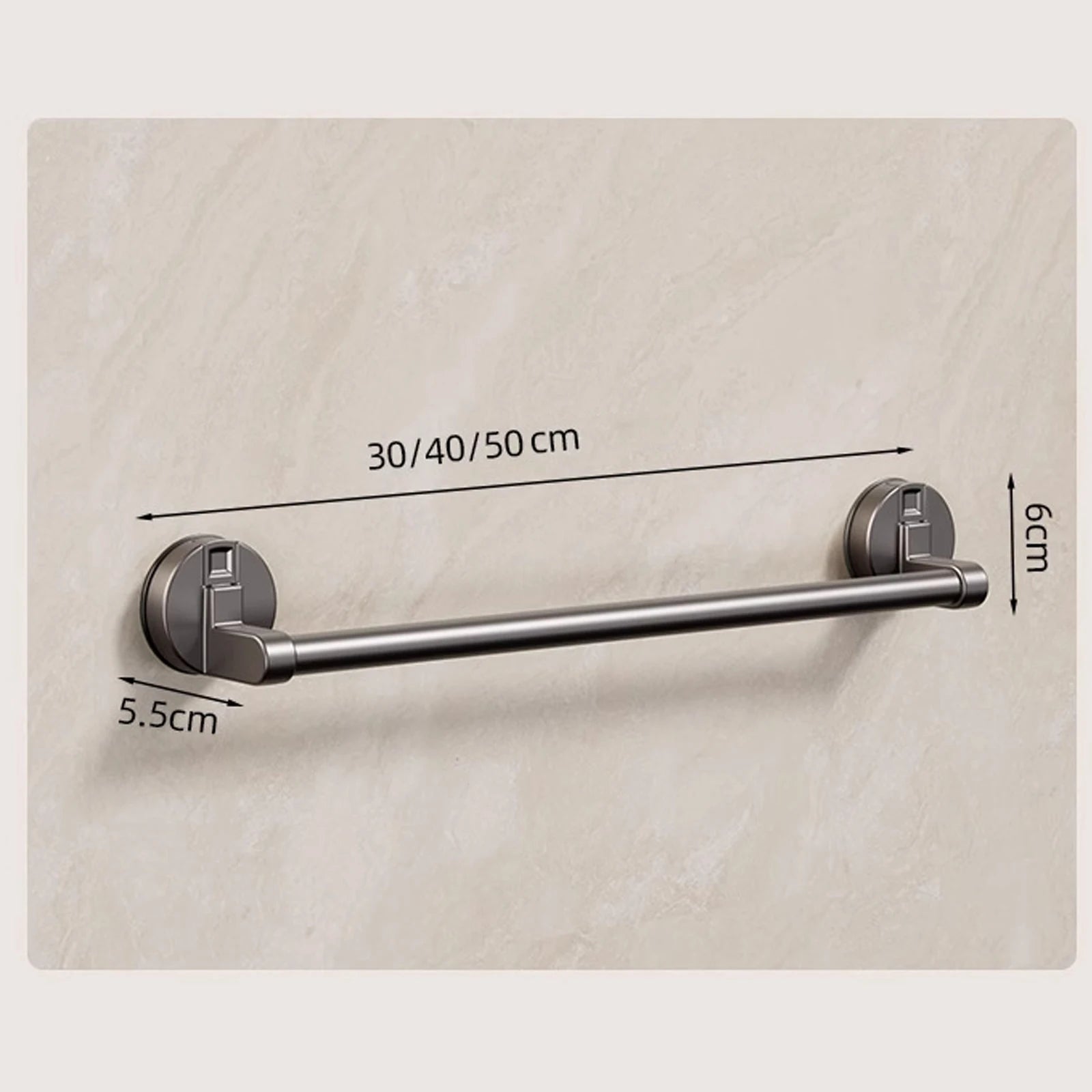 Suction Cup Double Towel Bar (No-Drill Wall Mount)