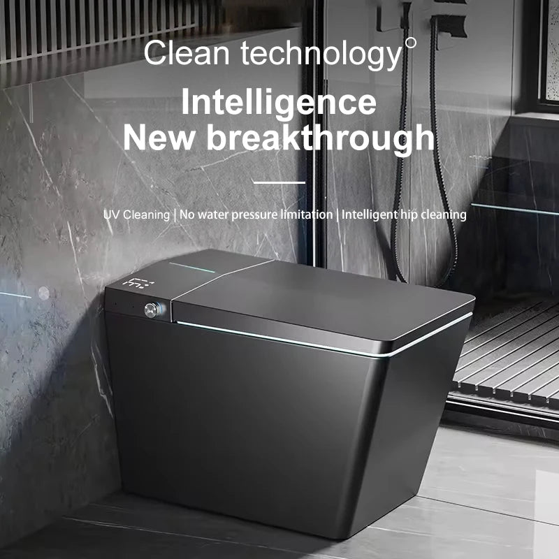 Luxury Tankless Smart Toilet – Matte Black Heated Electric Bidet