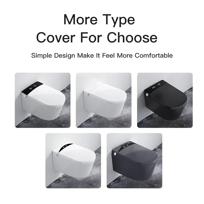 Wall-Mounted Intelligent Bidet Toilet with Concealed Tank