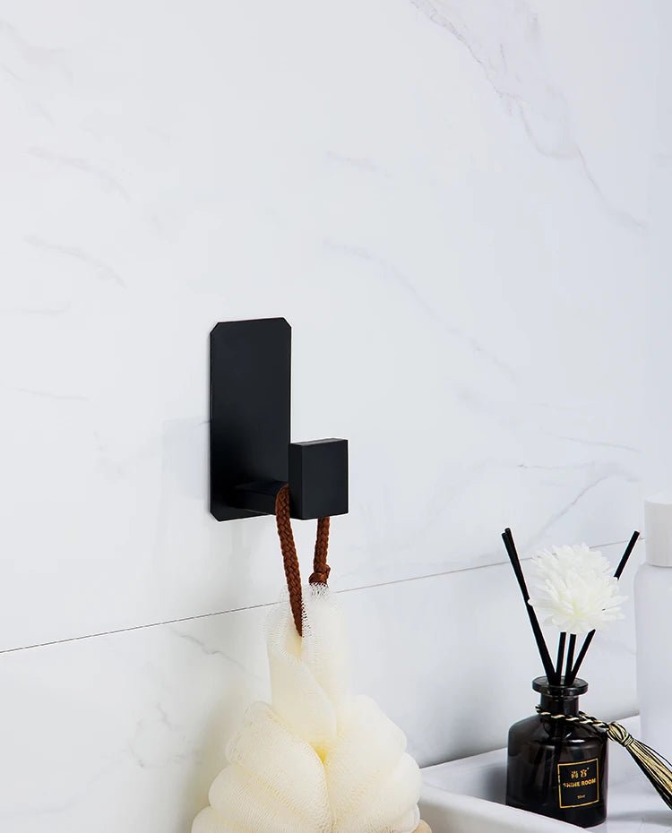 Black No-Drill Bathroom Hardware Set