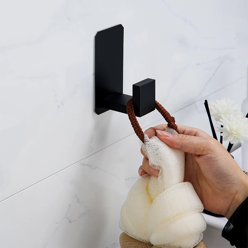 Black No-Drill Bathroom Hardware Set