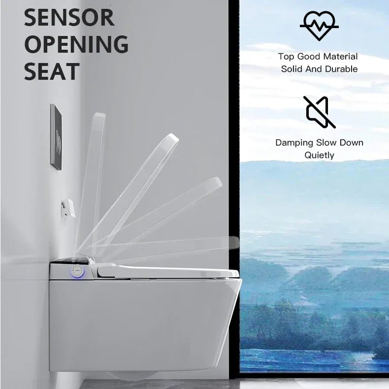 Wall-Mounted Intelligent Bidet Toilet with Concealed Tank
