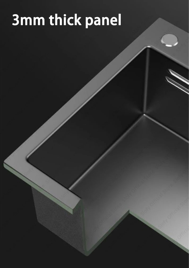 Stainless Steel Farmhouse Kitchen Sink – Single Bowl with Faucet & Drain