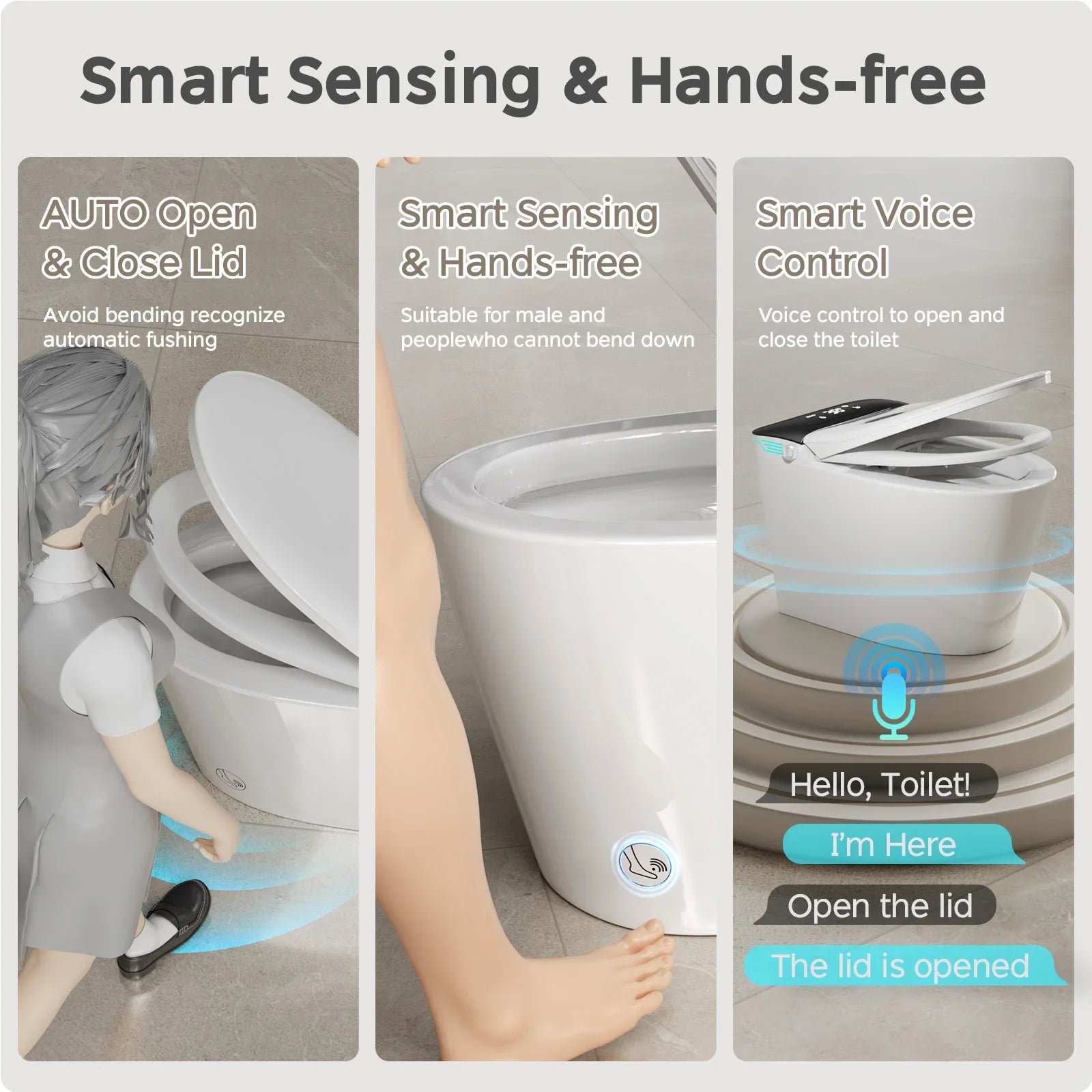 One-Piece Smart Bidet Toilet with Dual Auto Flush