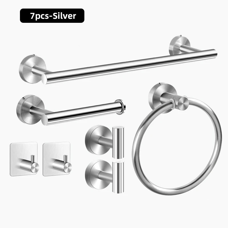 Stainless Steel Wall-Mounted Bathroom Hardware Set