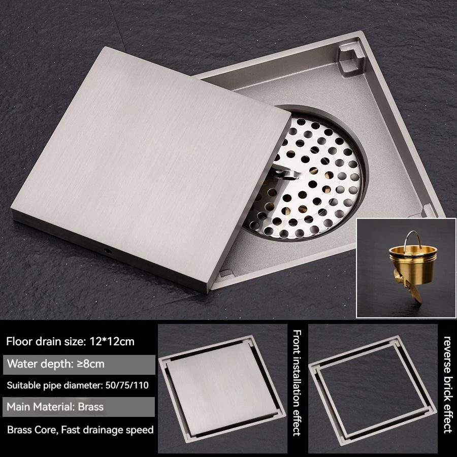 Brushed Nickel Invisible Strip Floor Drain