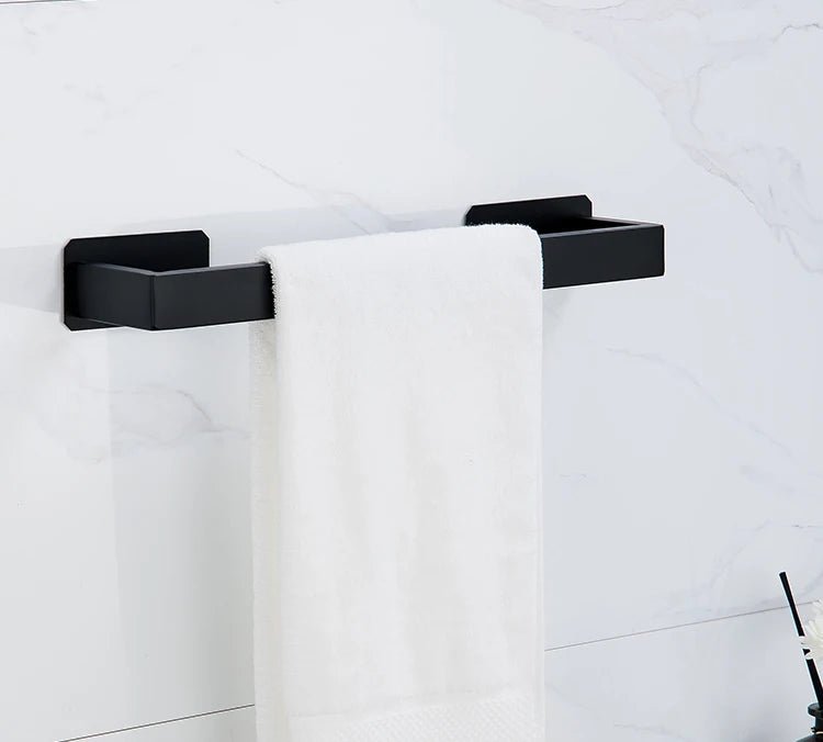 Black No-Drill Bathroom Hardware Set