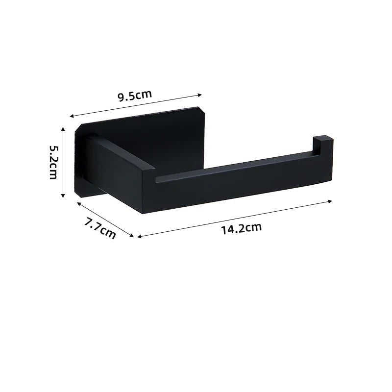 Black No-Drill Bathroom Hardware Set