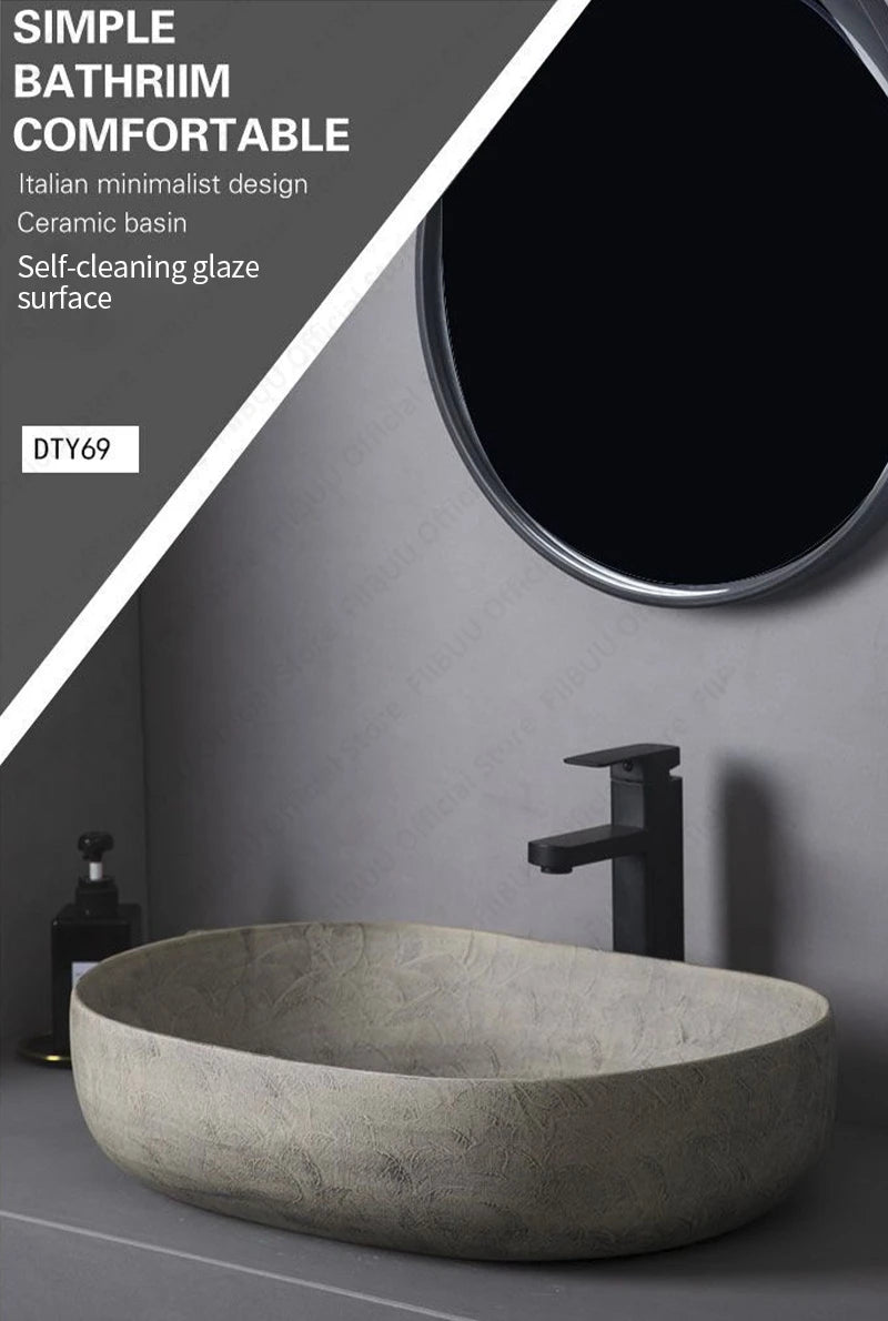 Oval Ceramic Vessel Sink – Above Counter Bathroom Basin