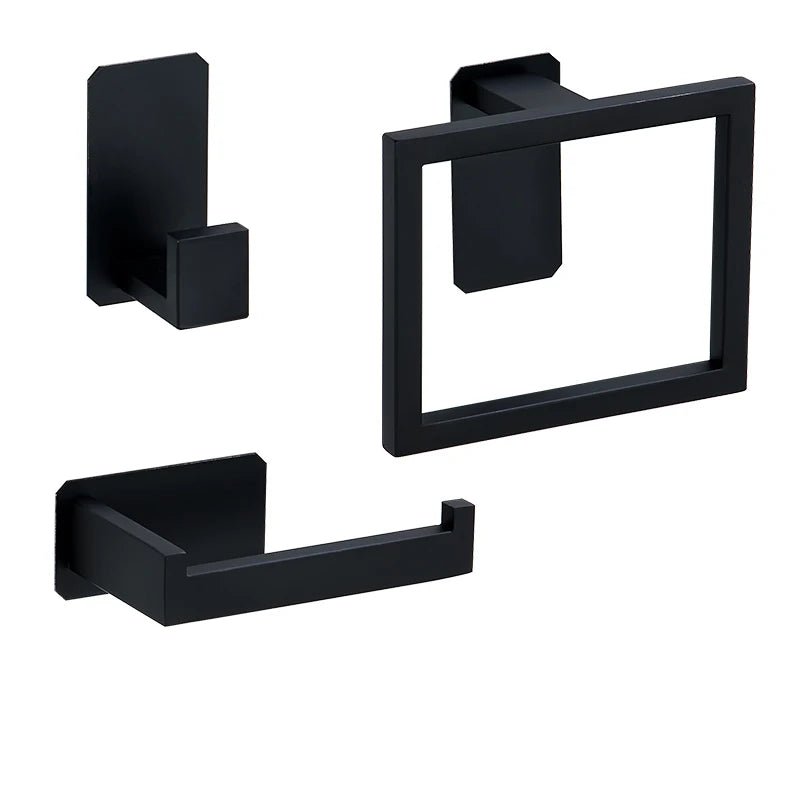 Black No-Drill Bathroom Hardware Set