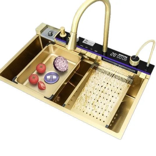 Stainless Steel Kitchen Sink – Digital Display & Ambient Light