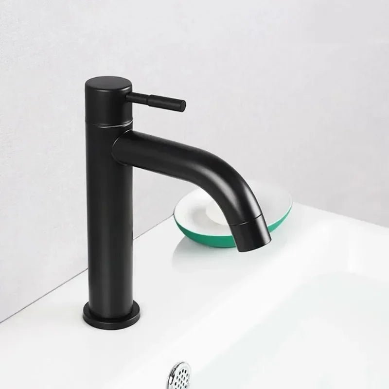 Stainless Steel Basin Faucet – Single Cold Water Tap (Gold/Black/Silver)