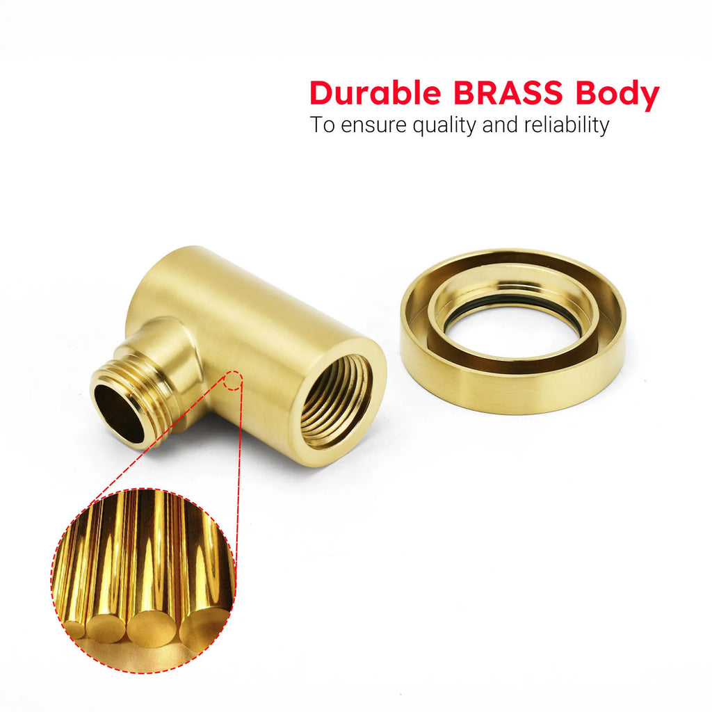 Brushed Gold Square Rain Shower Set with Sliding Rail