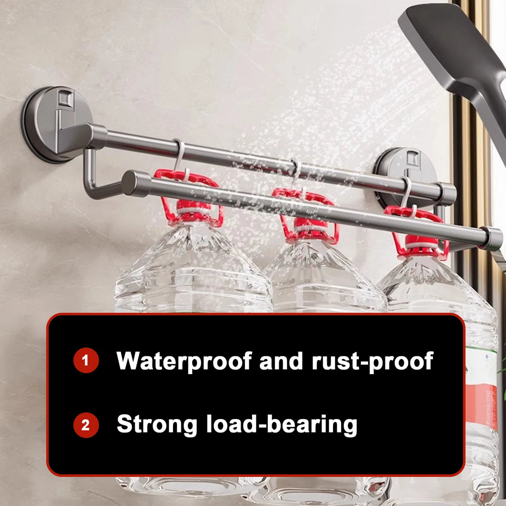 Suction Cup Double Towel Bar (No-Drill Wall Mount)