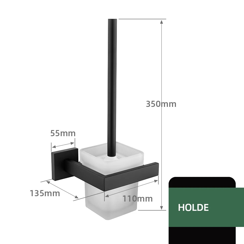 Matt Black Bathroom Hardware & Accessory Kit