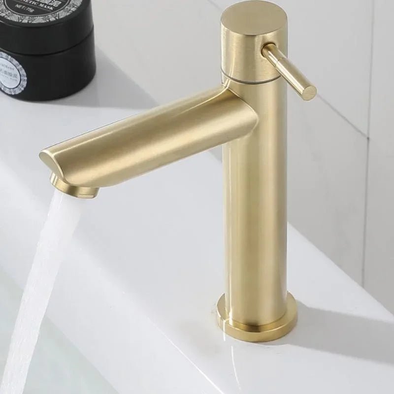 Stainless Steel Basin Faucet – Single Cold Water Tap (Gold/Black/Silver)
