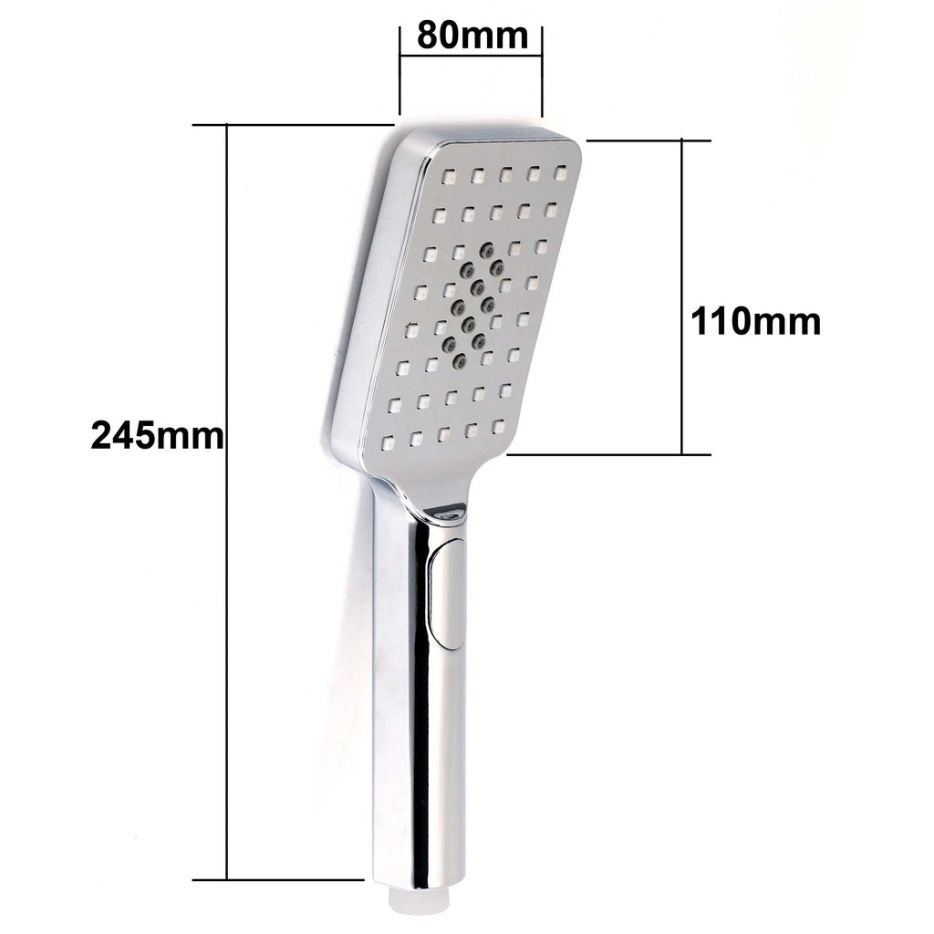 Square Rain Shower Set with 3-Mode Handheld and Sliding Rail