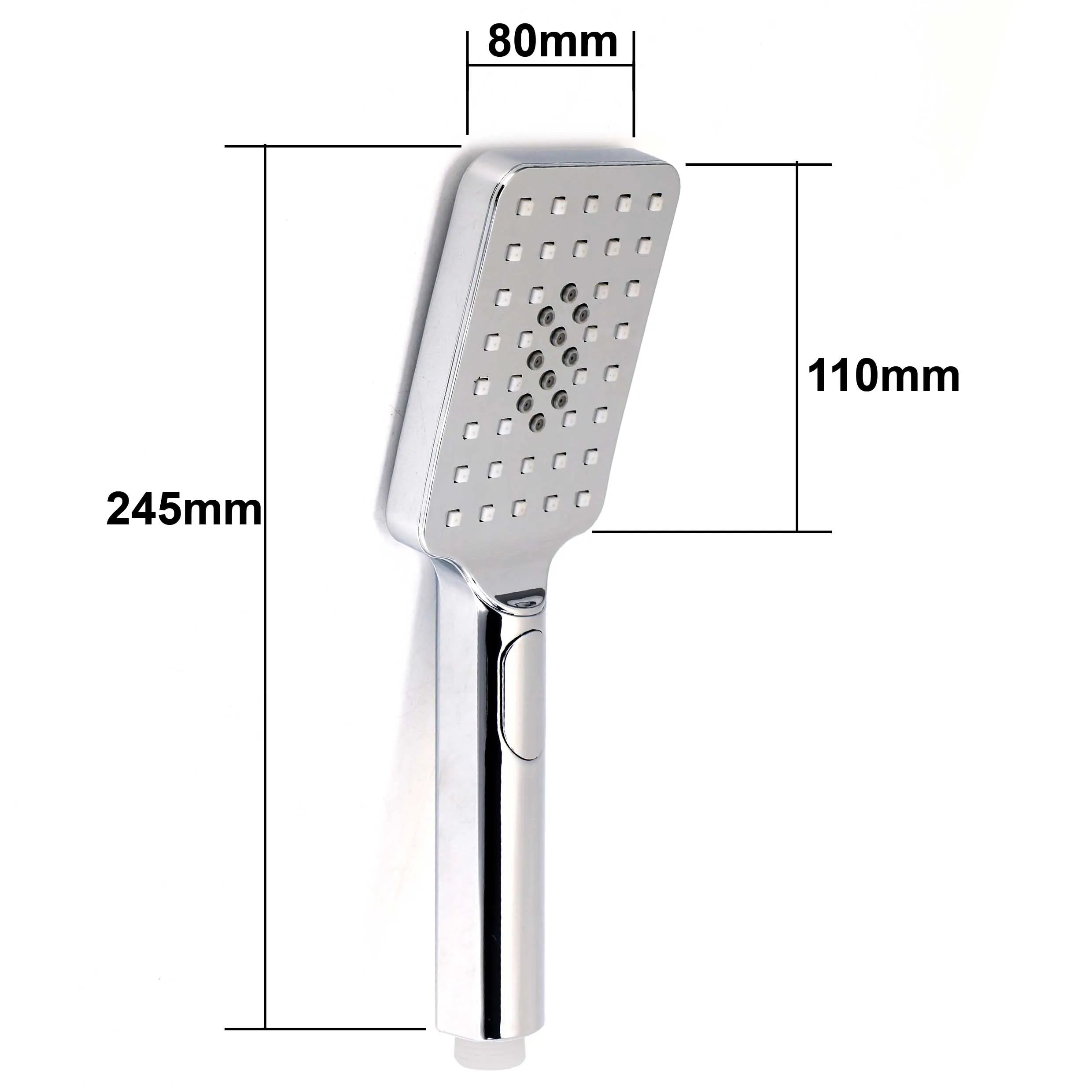 Square Rain Shower Set with 3-Mode Handheld and Sliding Rail