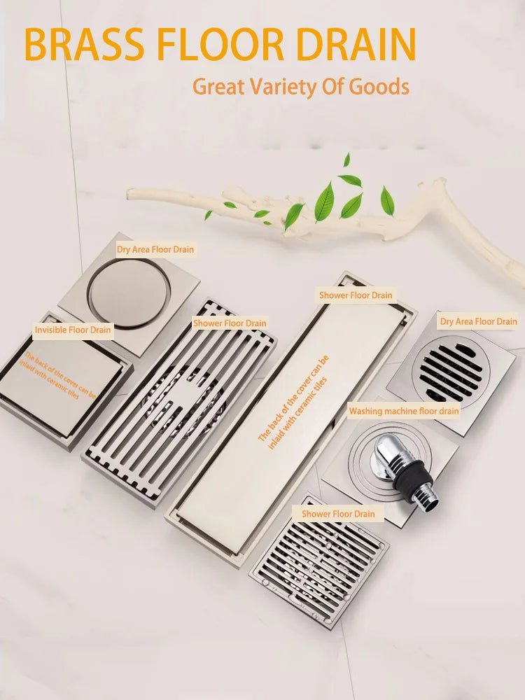 Brushed Nickel Invisible Strip Floor Drain