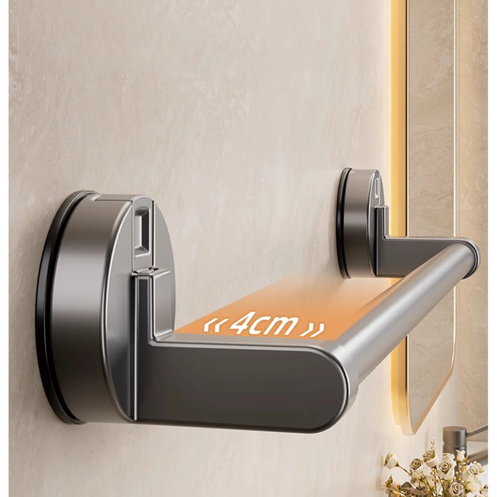 Suction Cup Double Towel Bar (No-Drill Wall Mount)