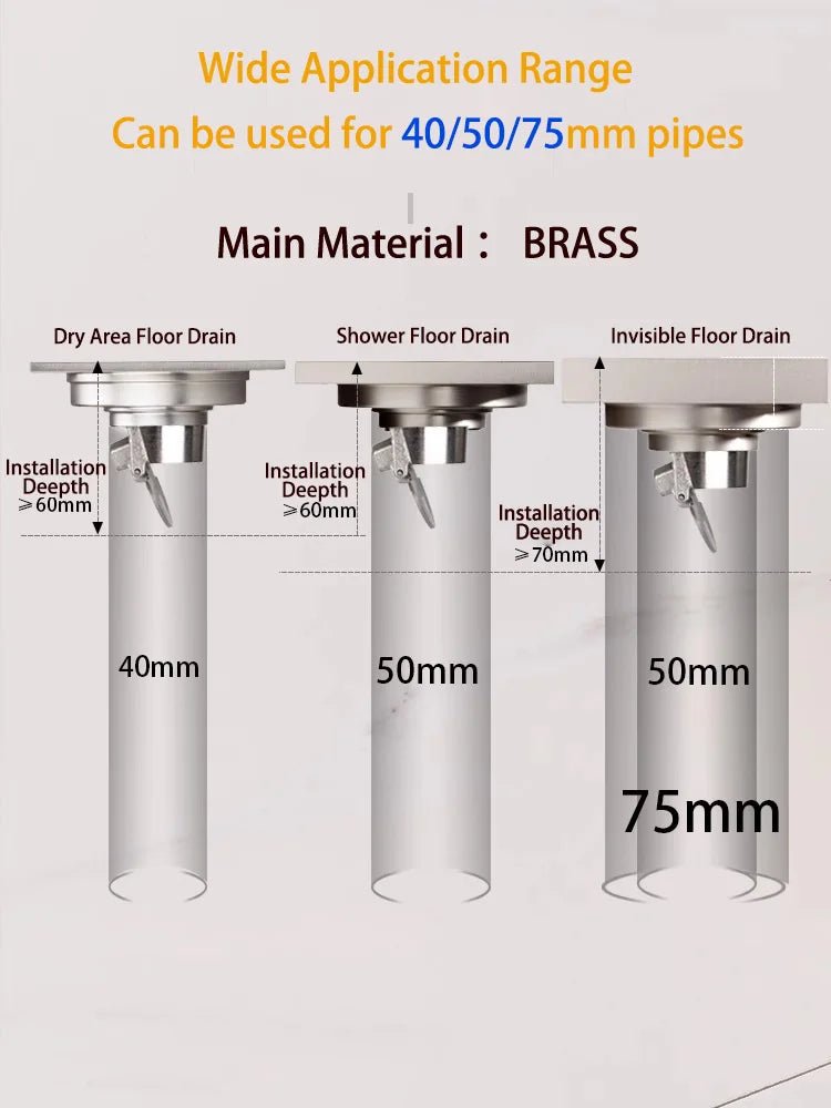 Brushed Nickel Invisible Strip Floor Drain