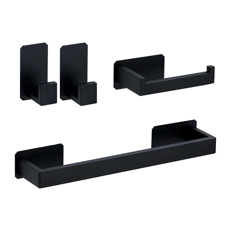 Black No-Drill Bathroom Hardware Set