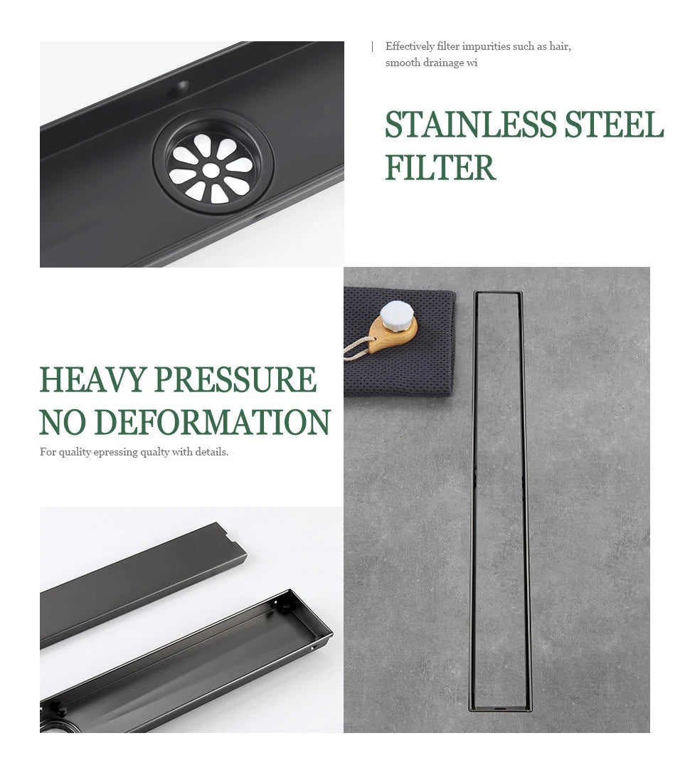 Brushed Gold Invisible Square Floor Drain