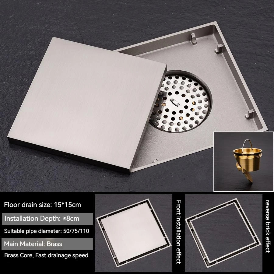 Brushed Nickel Invisible Strip Floor Drain