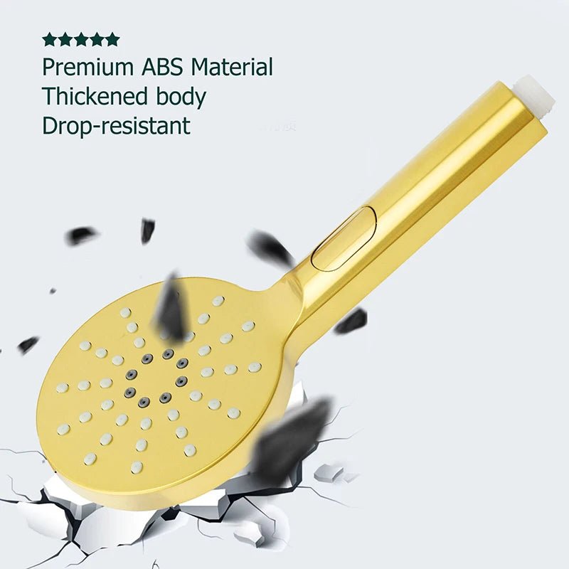 Brushed Gold Round Rain Shower Set with Sliding Rail