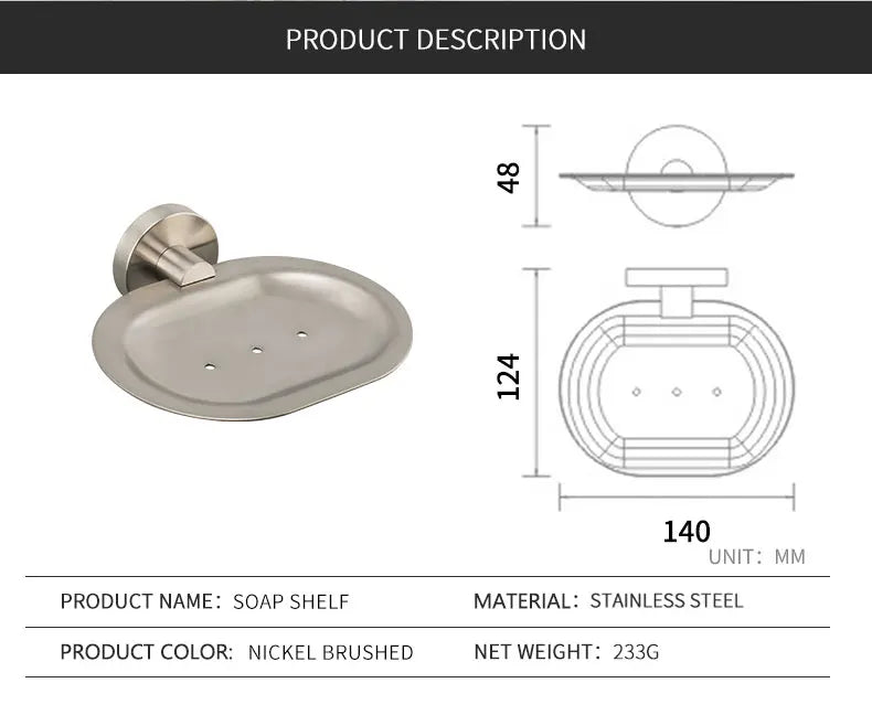 Brushed Stainless Steel Bathroom Hardware Set