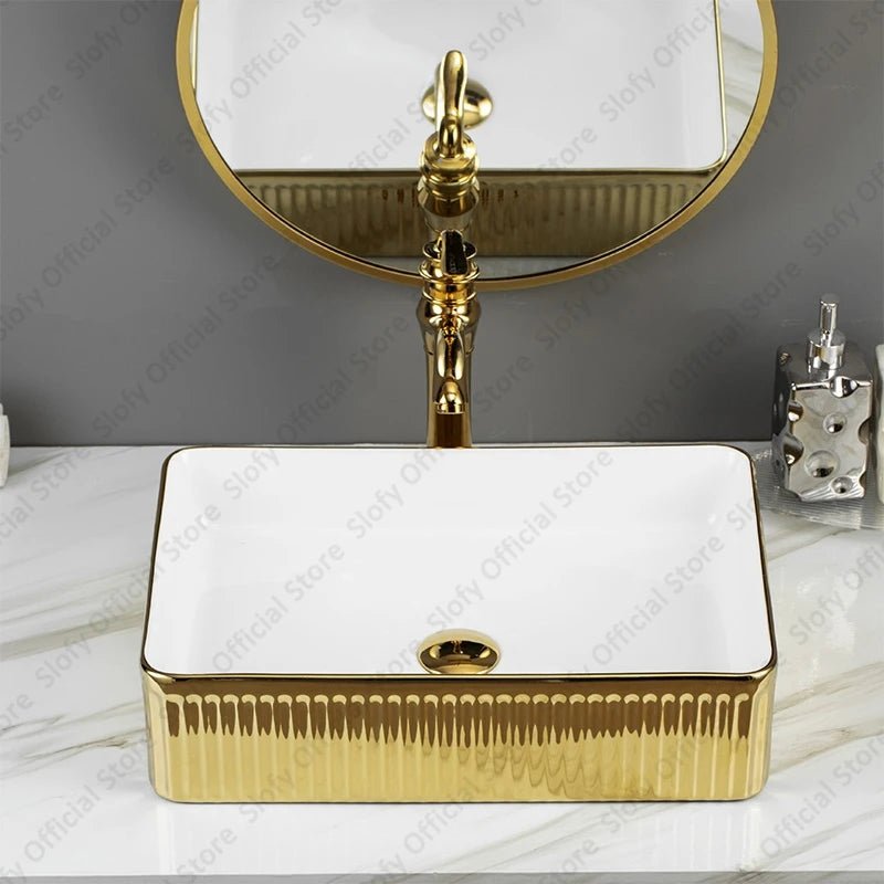 Rectangle Luxury Ceramic Countertop Basin – Modern Vanity Sink