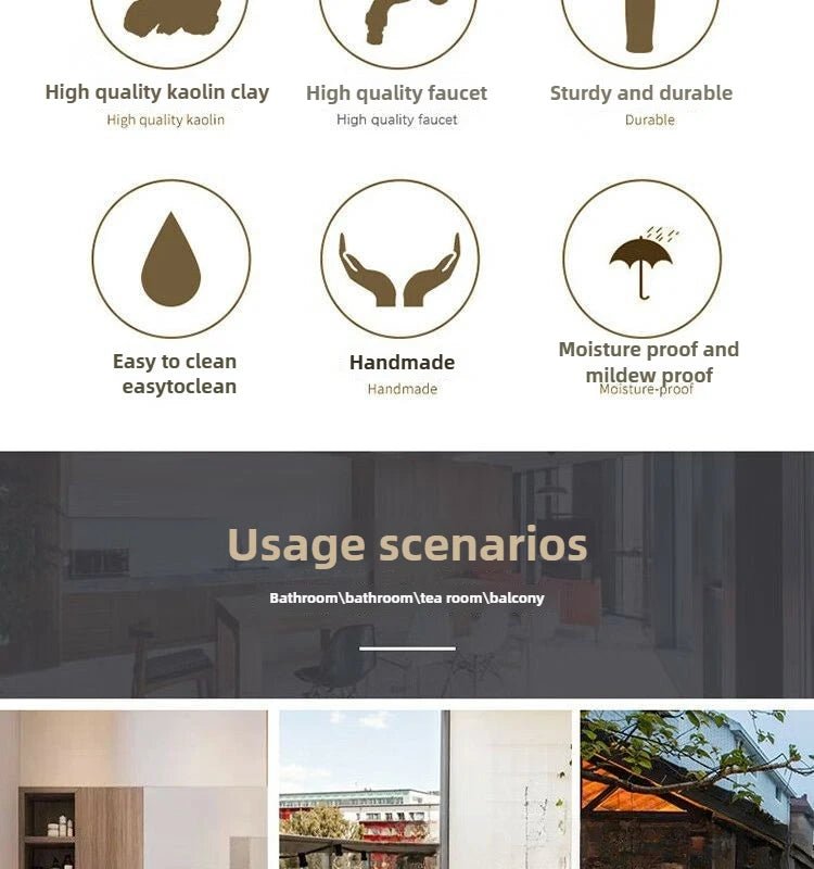 Nordic Ceramic Basin – 48×36×15cm Minimalist Bathroom Sink