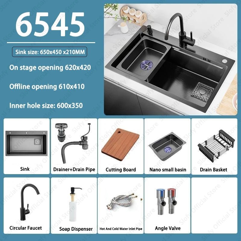 Stainless Steel Farmhouse Kitchen Sink – Single Bowl with Faucet & Drain