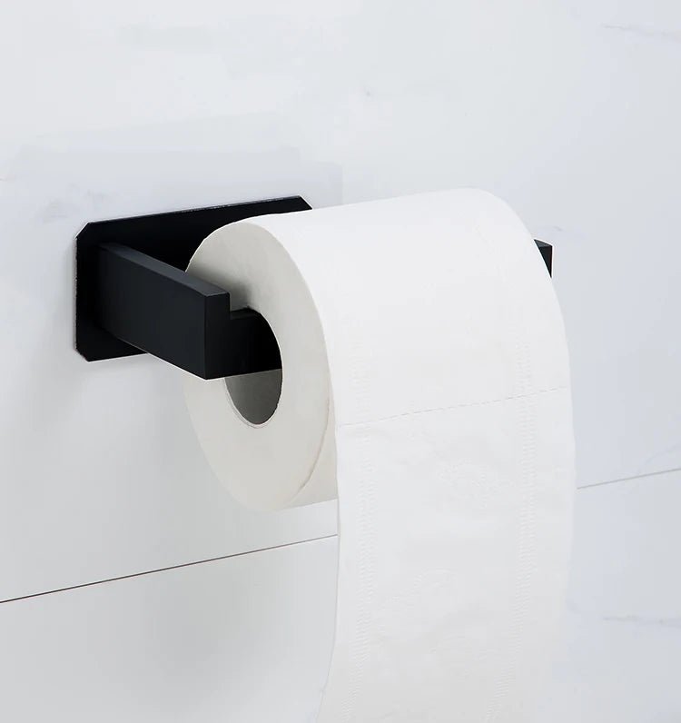 Black No-Drill Bathroom Hardware Set