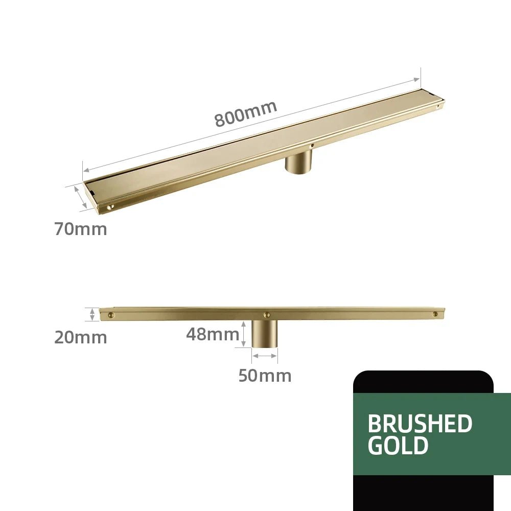 Brushed Gold Invisible Square Floor Drain