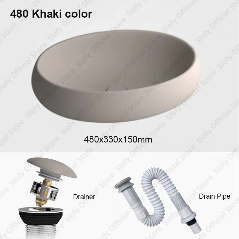Simple Oval Ceramic Countertop Basin – Modern Luxury Bathroom Sink