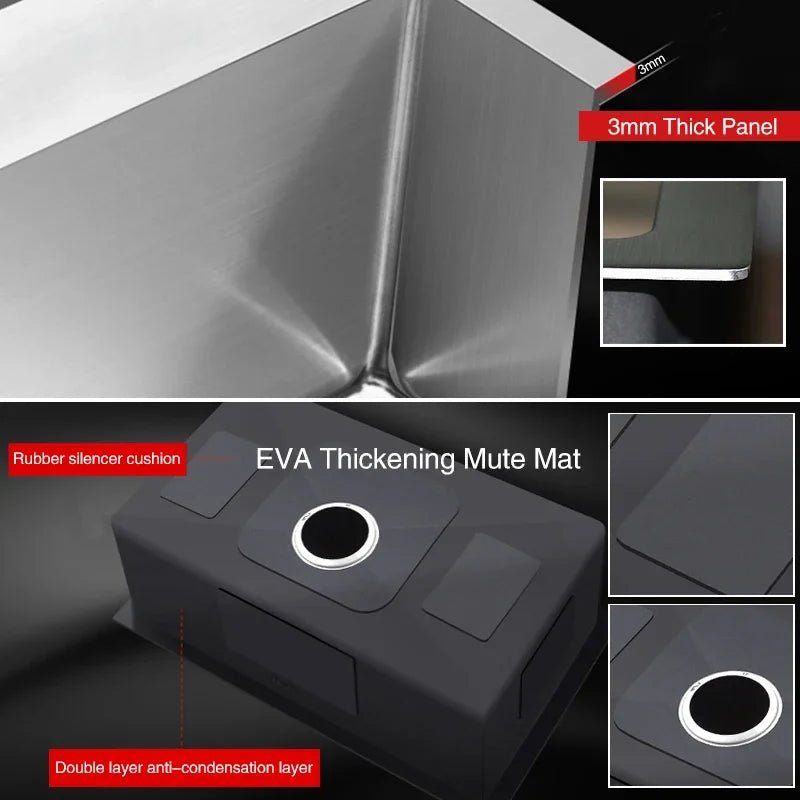 Stainless Steel Farmhouse Kitchen Sink – Single Bowl with Faucet & Drain