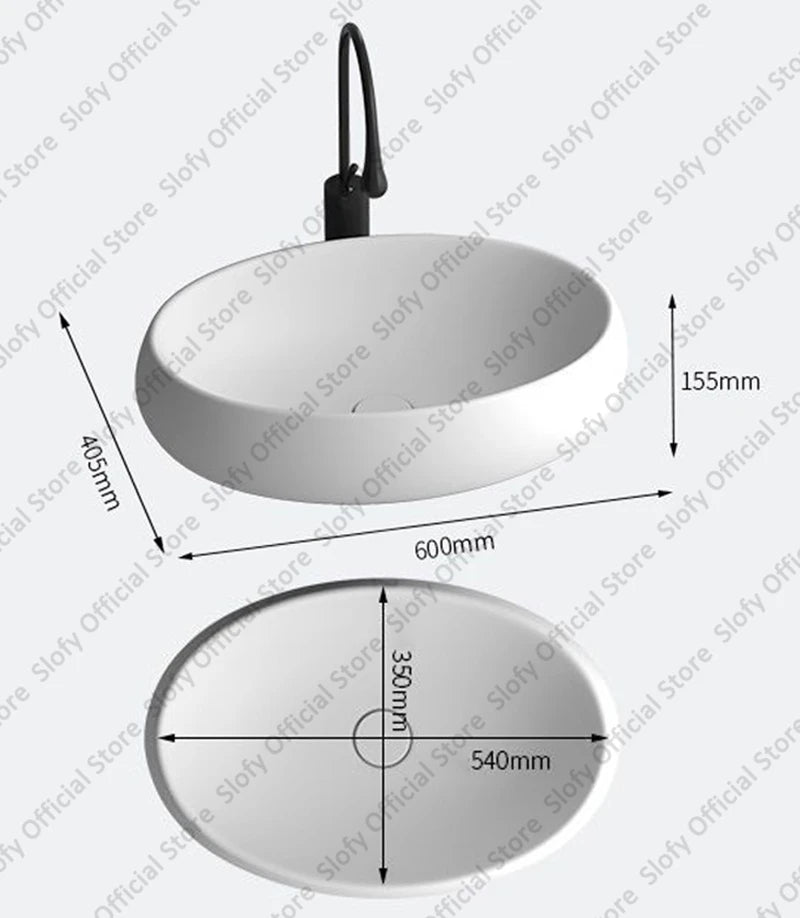 Simple Oval Ceramic Countertop Basin – Modern Luxury Bathroom Sink