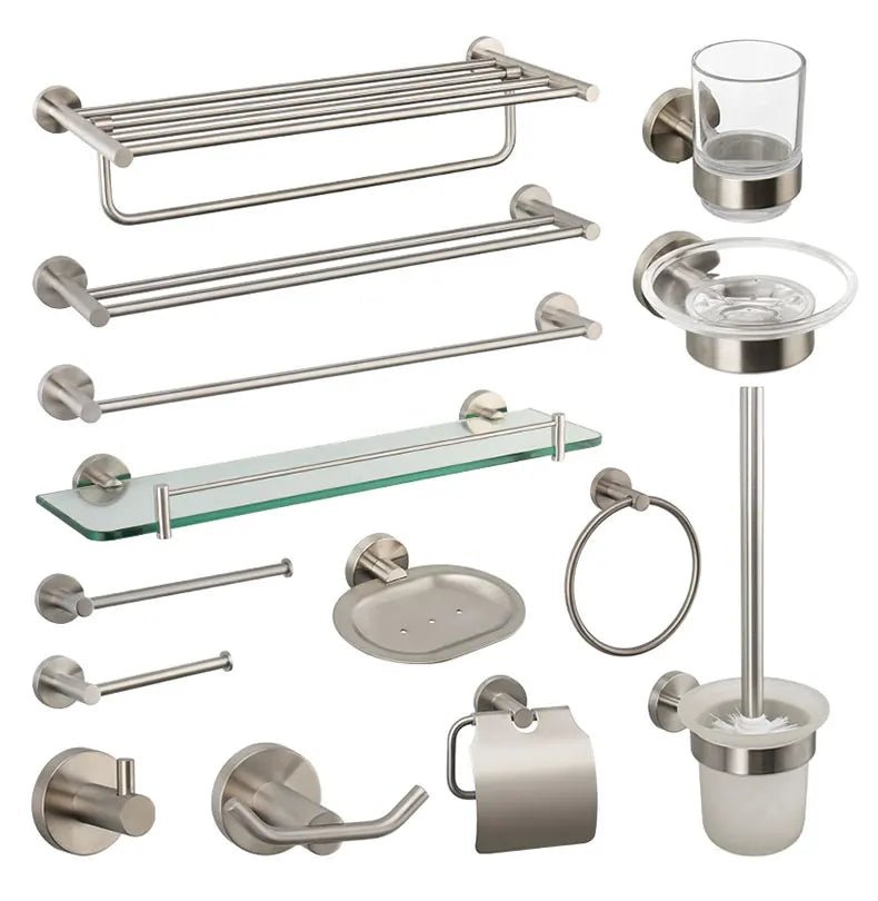 Brushed Stainless Steel Bathroom Hardware Set