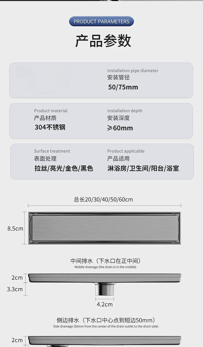 Stainless Steel Tile Insert Floor Drain