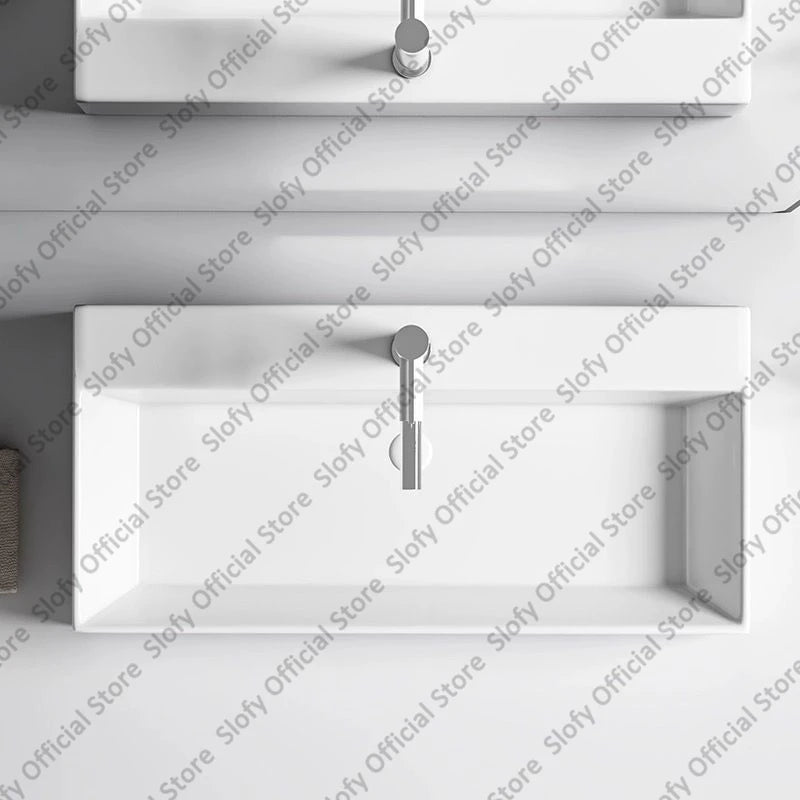 Modern White Ceramic Bathroom Basin – Luxury Multi-Size Artistic Sink