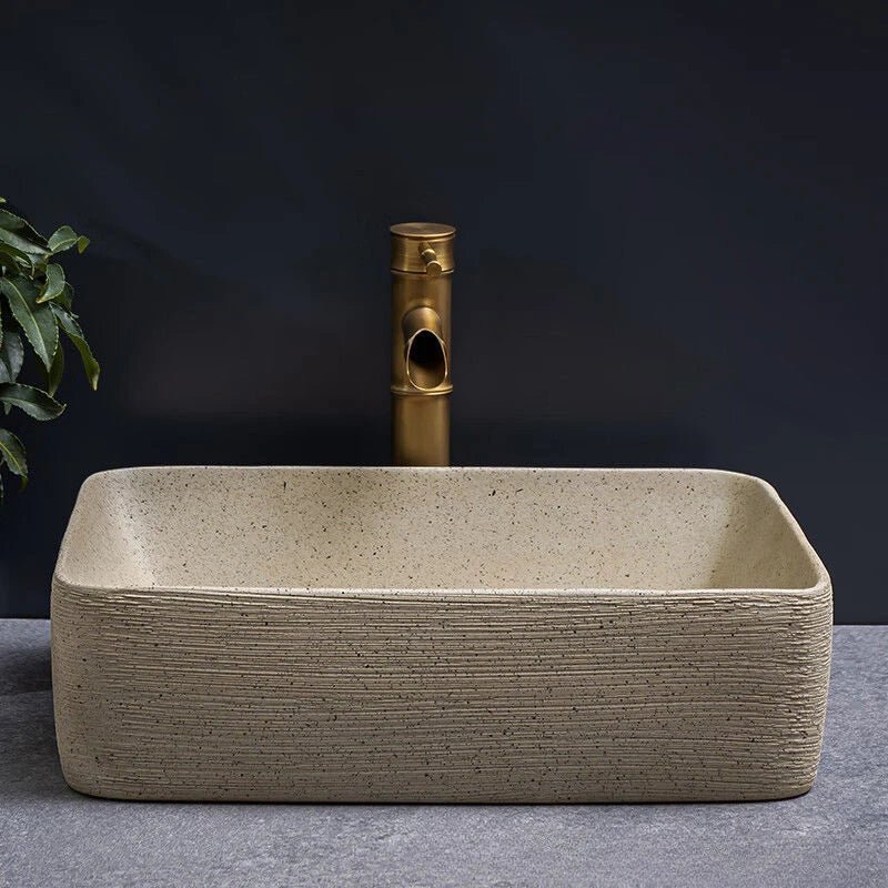 Nordic Ceramic Basin – 48×36×15cm Minimalist Bathroom Sink