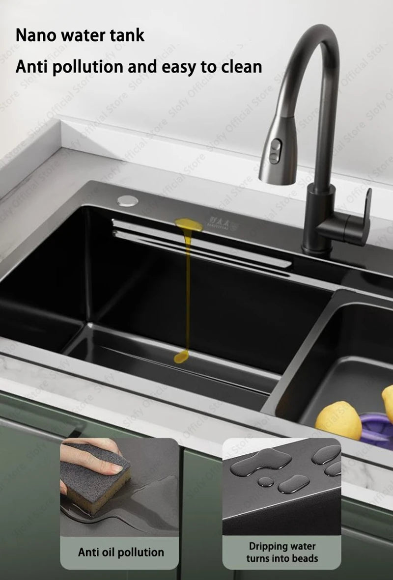 Stainless Steel Farmhouse Kitchen Sink – Single Bowl with Faucet & Drain