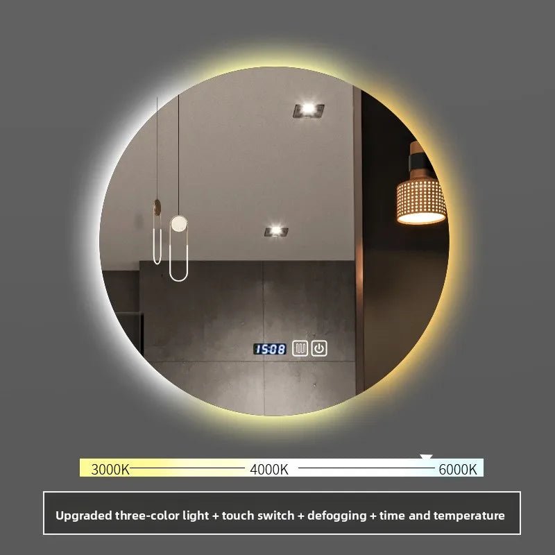Round LED Smart Bathroom Mirror – High Definition Back-Lit
