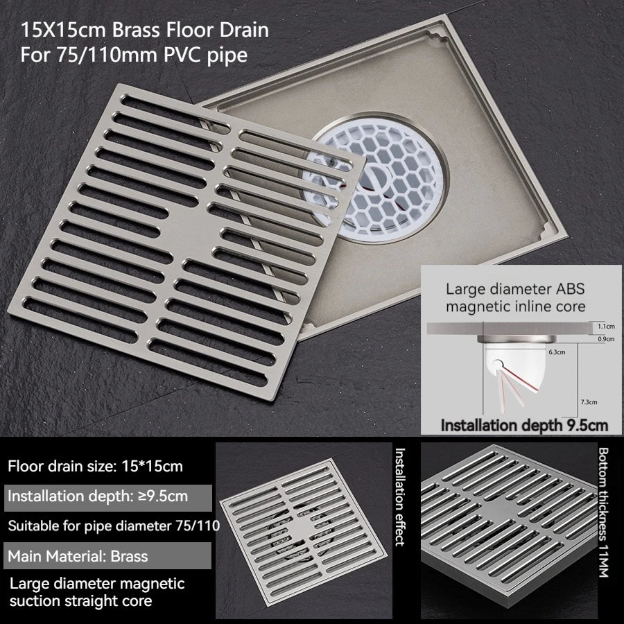 Brushed Nickel Invisible Strip Floor Drain